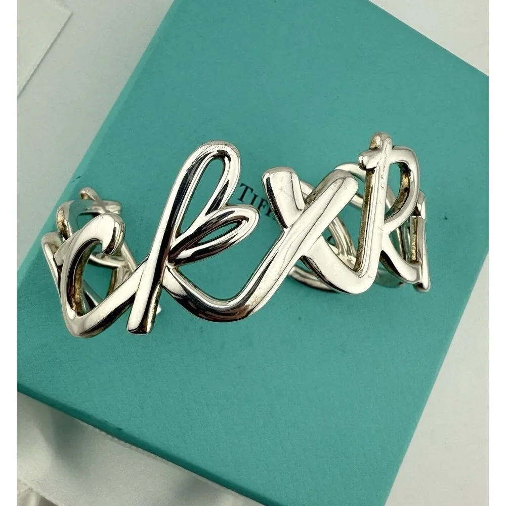 RARE Tiffany & Co. Rock x Roll Cuff Bracelet Paloma Picasso Graffiti Silver - Picture 3 of 7